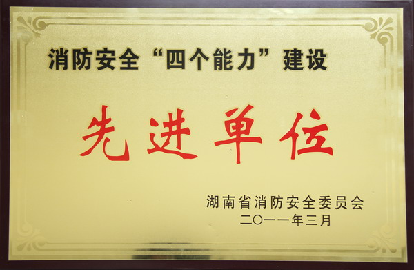 我院荣获全省消防安全“四个能力”建设先进单位
