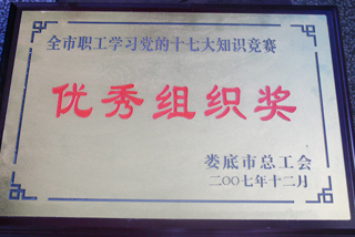 全市职工学习党的十七大知识竞赛优秀组织奖