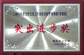 2006年度全市卫生工作综合目标管理考核（市直组）突出进步奖