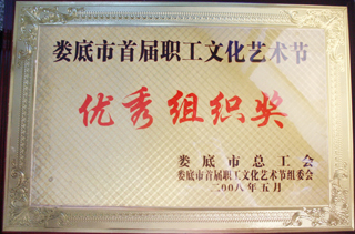 娄底市首届职工文化艺术节优秀组织奖