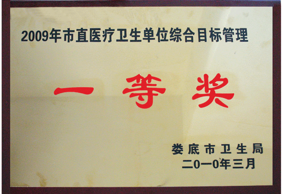 2009年市直医疗卫生单位综合目标管理一等奖