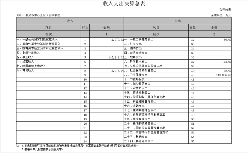 2022年度娄底市中心医院（差额单位）部门决算